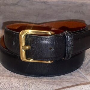 Vintage Coach 5950 Burnished Cowhide Leather Belt Black Brass Buckle 36 Glove